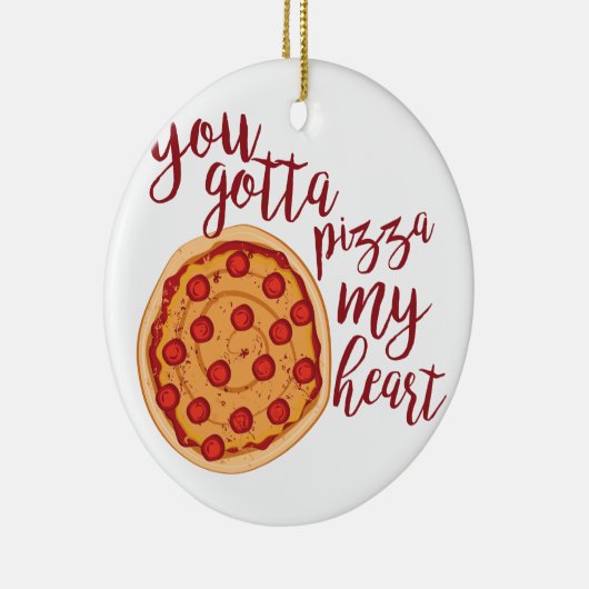 Pizza mein Herz Keramik Ornament (Rechts)