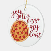Pizza mein Herz Keramik Ornament (Links)