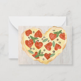 Pizza Mein Herz Kinder Klassenzimmer Valentine Car Mitteilungskarte