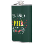 Pizza mein Herz Romantisches Zitat Flachmann (Links)