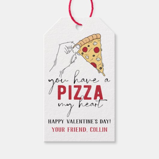Pizza Mein Herz Valentinstag Geschenkanhänger (Vorderseite)