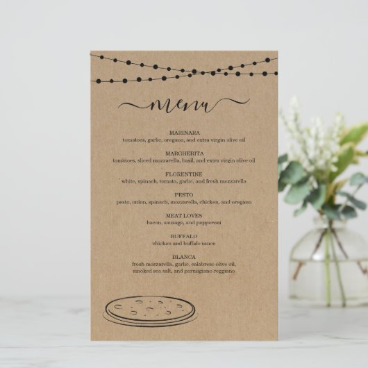 Pizza-Menü (Stehend Vorderseite)