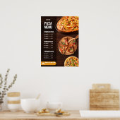 Pizza Menü Pizzeria Restaurant Menü Poster (Küche)