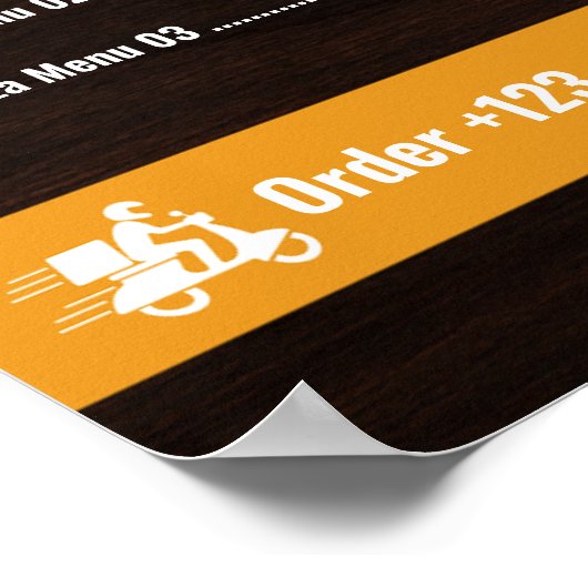 Pizza Menü Pizzeria Restaurant Menü Poster (Ecke)