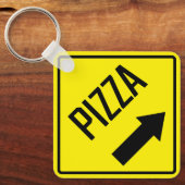 Pizza Metal Square Schlüsselanhänger (Vorderseite)
