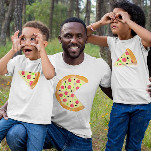 Pizza Minus Zwei Scheiben Vatertag Männer Weiß T-Shirt