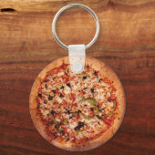Pizza mit den Werken Schlüsselanhänger (Vorderseite)