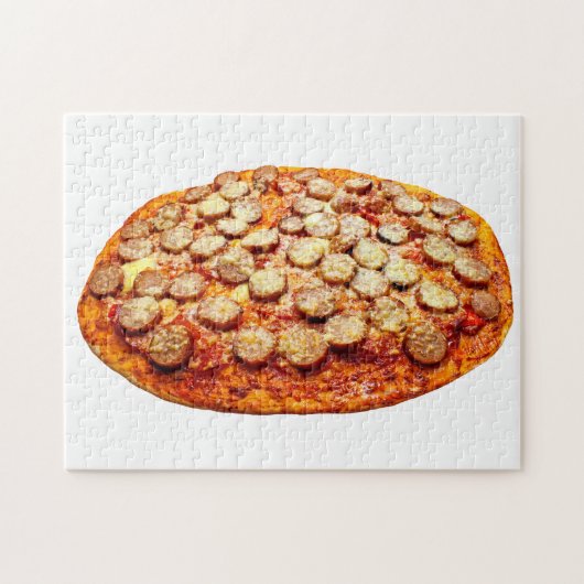 Pizza mit Pepperoni und Wurst Puzzle (Horizontal)