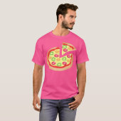 Pizza mit Pilzen Paprika Pepperoni T-Shirt (Vorne ganz)