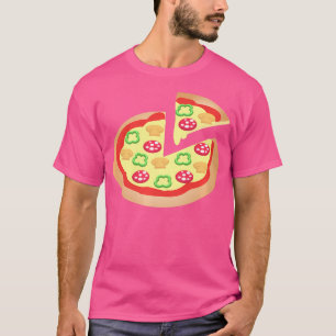 Pizza mit Pilzen Paprika Pepperoni T-Shirt