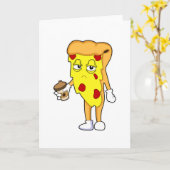 Pizza mit Salami Chee & Kaffee Karte (Gelbe Blume)