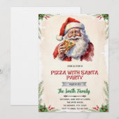 Pizza mit Santa-Party-Einladung Einladung (Vorne/Hinten)