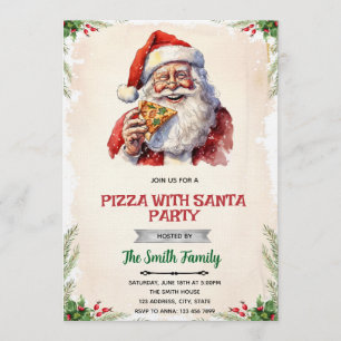 Pizza mit Santa-Party-Einladung Einladung