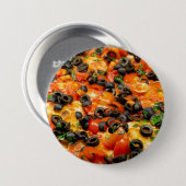 Pizza mit schwarzen Oliven Button (Vorne & Hinten)