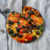 Pizza mit schwarzen Oliven Button (Beispiel)