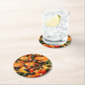 Pizza mit schwarzen Oliven Runder Pappuntersetzer (Vor Ort)