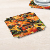 Pizza mit schwarzen Oliven Untersetzer (angewinkelt)