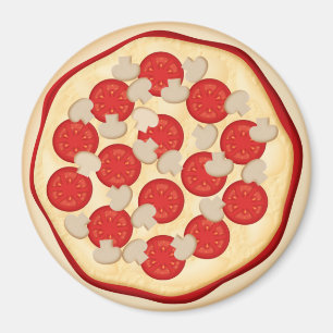Pizza mit Tomaten und Pilzen Magnet