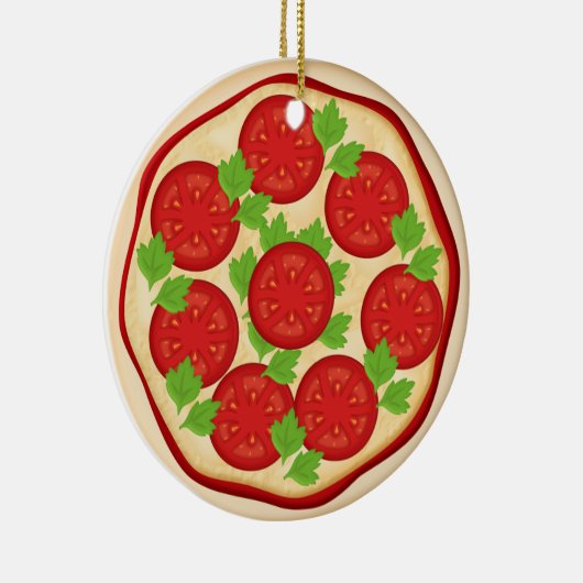 Pizza mit With Tomatoes Keramik Ornament (Rechts)