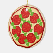 Pizza mit With Tomatoes Keramik Ornament (Links)