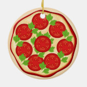 Pizza mit With Tomatoes Keramik Ornament (Hinten)