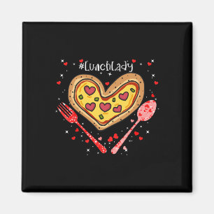 Pizza Mittagsdame Rosa Herz Valentinstag  Magnet