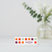PIZZA (Mod-Quadrate) Mini Visitenkarte (Stehend Vorderseite)