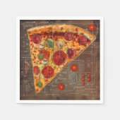 Pizza Modern Blueprint Serviette (Vorderseite)