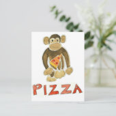Pizza Monkey Postkarte (Stehend Vorderseite)