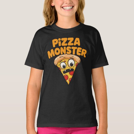 PIZZA MONSTER Funny T-Shirt (Vorderseite)