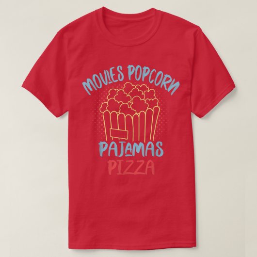 Pizza Movie Lover Popcorn T-Shirt (Design vorne)