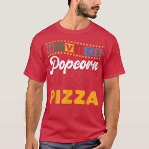 Pizza Movie Watching Lover Popcorn T-Shirt