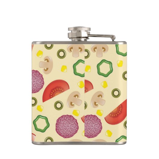 Pizza-Muster 2 Flachmann (Rückseite)