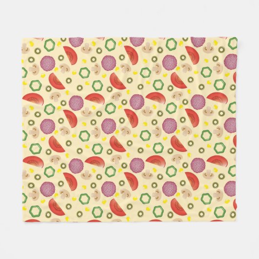 Pizza-Muster 2 Fleecedecke (Vorderseite (Horizontal))