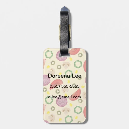 Pizza-Muster 2 Gepäckanhänger (Rückseite vertikal)