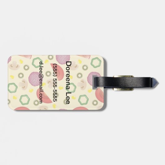 Pizza-Muster 2 Gepäckanhänger (Rückseite horizontal)