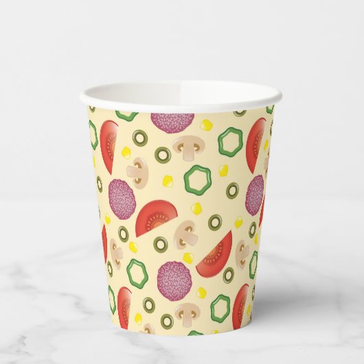 Pizza Muster 2 Pappbecher (Links)