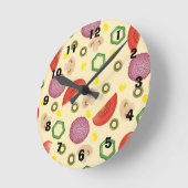 Pizza Muster 2 Runde Wanduhr (Winkel)