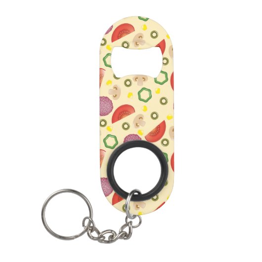 Pizza-Muster 2 Schlüsselbund Flaschenöffner (Vorderseite)