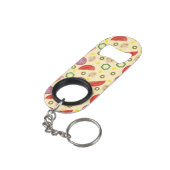 Pizza-Muster 2 Schlüsselbund Flaschenöffner (Rückseite Schrägansicht)