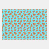 Pizza Muster Blau Schwarz und Weiß Geschenkpapier Set (Vorderseite 3)