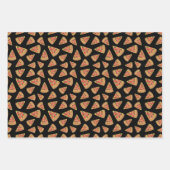 Pizza Muster Blau Schwarz und Weiß Geschenkpapier Set (Vorderseite 2)