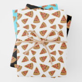 Pizza Muster Blau Schwarz und Weiß Geschenkpapier Set (Beispiel)
