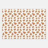 Pizza Muster Blau Schwarz und Weiß Geschenkpapier Set (Vorderseite)