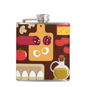 Pizza-Muster Flachmann