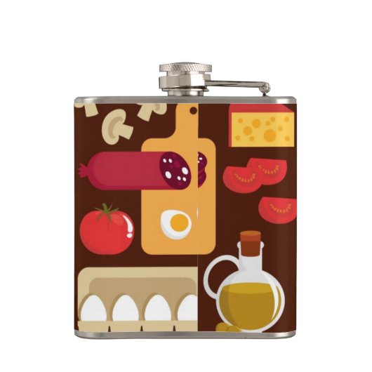 Pizza-Muster Flachmann (Rückseite)