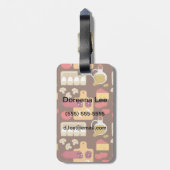 Pizza-Muster Gepäckanhänger (Rückseite vertikal)