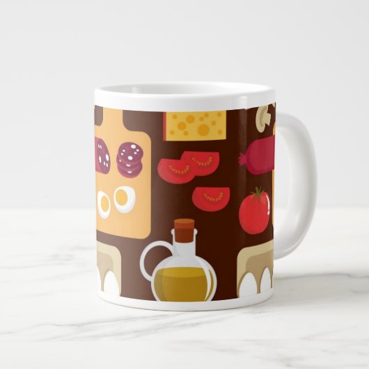 Pizza-Muster Jumbo-Tasse (Vorderseite Rechts)
