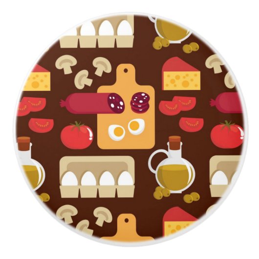 Pizza-Muster Keramikknauf (Vorderseite)