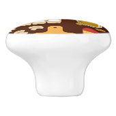 Pizza-Muster Keramikknauf (Seitenansicht)